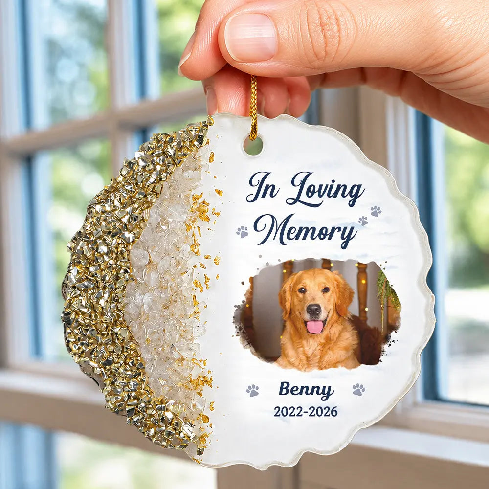 Custom Photo,Pet Memorial,Sympathetic,Pet Lovers,Memorial,Upload Full Photo - Custom Photo My Favorite Hello And My Hardest Goodbye - Personalized Resin Ornament