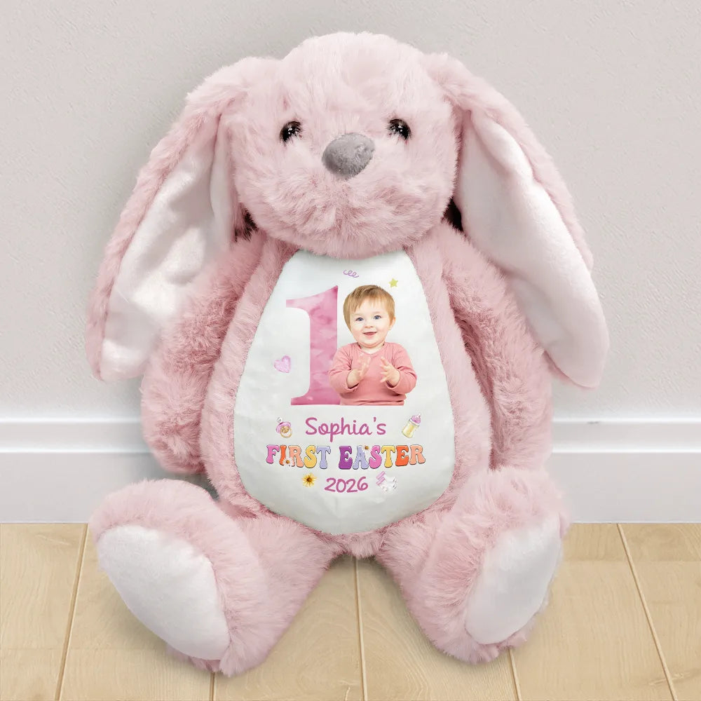 Easter,New baby,Dad - Sons,Gift For Son,Mom - Sons,Gift For Daughter,Dad - Daughters (Young),Mom - Daughters (Young),Gift For Kids,Gift For Grandkids,Happy - Custom Photo My First Easter - Personalized Soft Toy Bunny