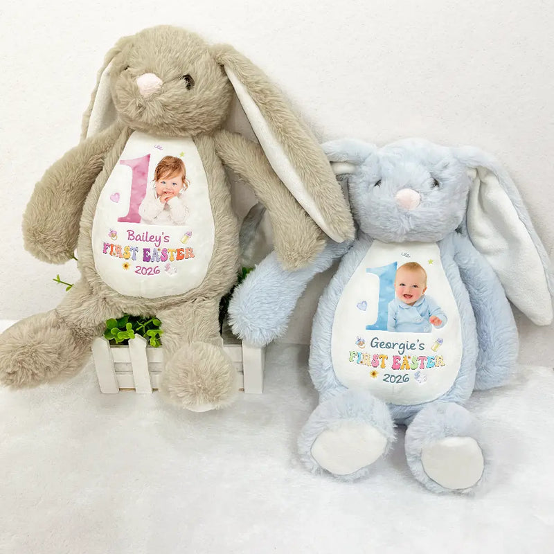Easter,New baby,Dad - Sons,Gift For Son,Mom - Sons,Gift For Daughter,Dad - Daughters (Young),Mom - Daughters (Young),Gift For Kids,Gift For Grandkids,Happy - Custom Photo My First Easter - Personalized Soft Toy Bunny