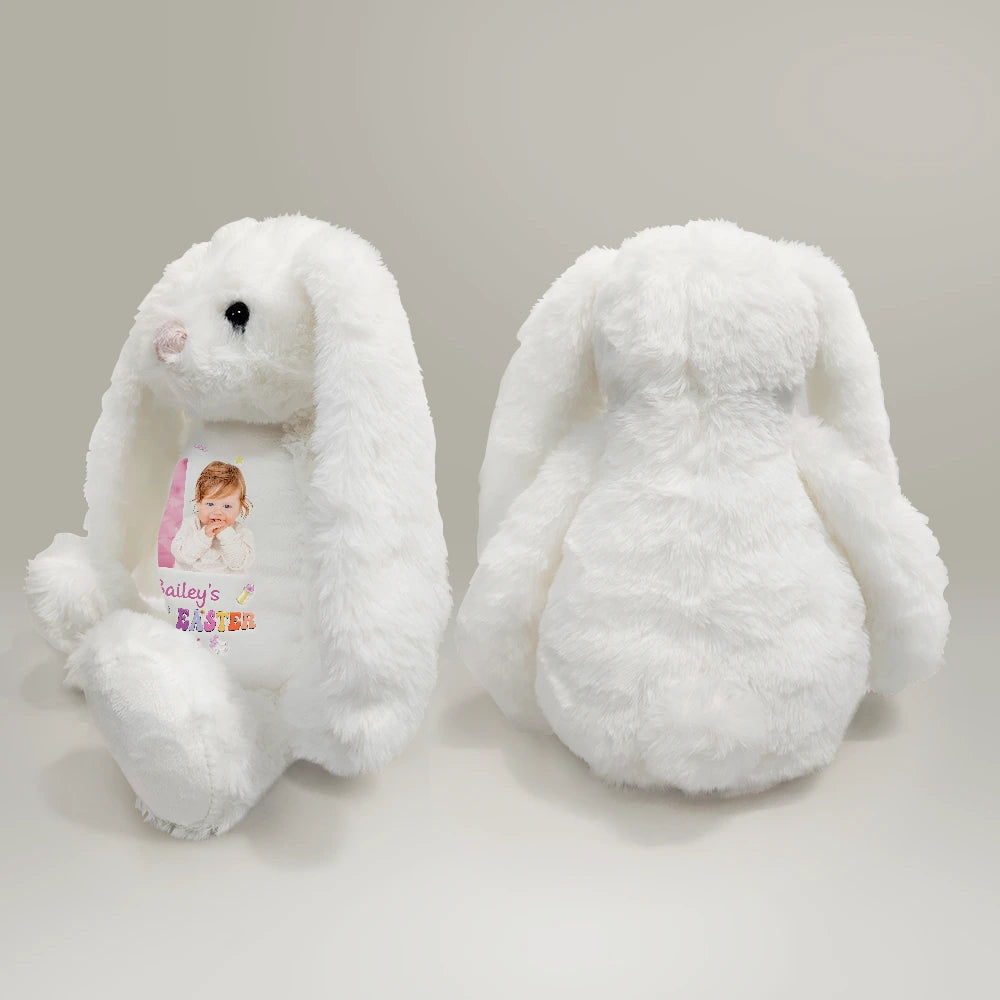 Easter,New baby,Dad - Sons,Gift For Son,Mom - Sons,Gift For Daughter,Dad - Daughters (Young),Mom - Daughters (Young),Gift For Kids,Gift For Grandkids,Happy - Custom Photo My First Easter - Personalized Soft Toy Bunny