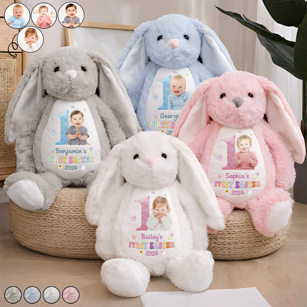 Custom Photo My First Easter - Personalized Soft Toy Bunny