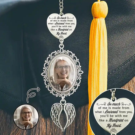 Custom Photo So Much Of Me Is Made - Personalized Graduation Tassel Charm