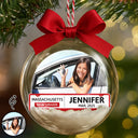 Gift For Yourself,Christmas,Custom Photo,Happy - Custom Photo New Driver - Personalized 3D Acrylic Ball Ornament