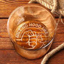 Gift For Father,Gift For Grandpa - Custom Photo No Hood Like Fatherhood - Personalized Engraved Whiskey Glass