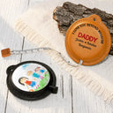 Gift For Father, Custom Photo, Adorable, Upload Full Photo - Custom Photo No One Measures Up To You With Kid's Drawing - Personalized Leather Tape Measure