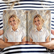 Art Design,Sentimental,Pet Lovers,Photo - Oil Painting - Custom Photo Oil Painting Family Dad Mom Kid Pet Portrait - Personalized White Edge-to-Edge Mug