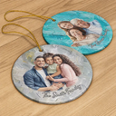 Art Design,Sentimental,Christmas,Family,Photo - Oil Painting - Custom Photo Oil Painting Happy Family Together - Personalized Circle Ceramic Ornament