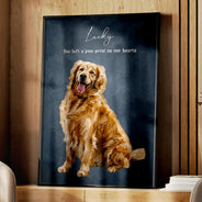 Art Design, Healing, Pet Lovers, Memorial, Photo - Oil Painting - Custom Photo Oil Painting Memorial Dog Cat Live Forever - Personalized Poster
