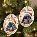 Art Design,Sentimental,Christmas,Gift For Mother,Pregnant Mom,Photo - Oil Painting - Custom Photo Oil Painting New Baby See You Soon - Personalized Circle Ceramic Ornament