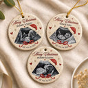 Art Design,Sentimental,Christmas,Gift For Mother,Pregnant Mom,Photo - Oil Painting - Custom Photo Oil Painting New Baby See You Soon - Personalized Circle Ceramic Ornament