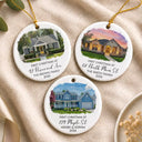 Art Design,Sentimental,Christmas,Family,Photo - Oil Painting - Custom Photo Oil Painting New House Portrait - Personalized Circle Ceramic Ornament