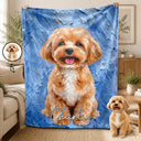 Art Design, Playful, Pet Lovers, Photo - Oil Painting - Custom Photo Oil Painting Pet Dog Cat Portrait - Personalized Fleece Blanket, Sherpa Blanket