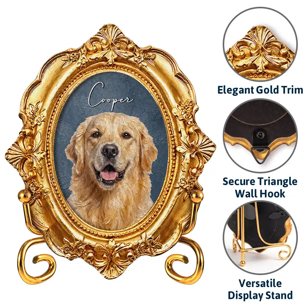 Art Design,Christmas,Pet Memorial,Sympathetic,Pet Lovers,Memorial,Photo - Oil Painting - Custom Photo Oil Painting Pet Dog Cat Portrait - Personalized Ornate Frame