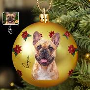 Art Design,Christmas,Cozy,Dog Lovers,Pet Lovers,Photo - Oil Painting - Custom Photo Oil Painting Pet Dog Portrait Keepsake - Personalized Ball Ornament