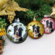 Art Design,Christmas,Cozy,Dog Lovers,Pet Lovers,Photo - Oil Painting - Custom Photo Oil Painting Pet Dog Portrait Keepsake - Personalized Ball Ornament