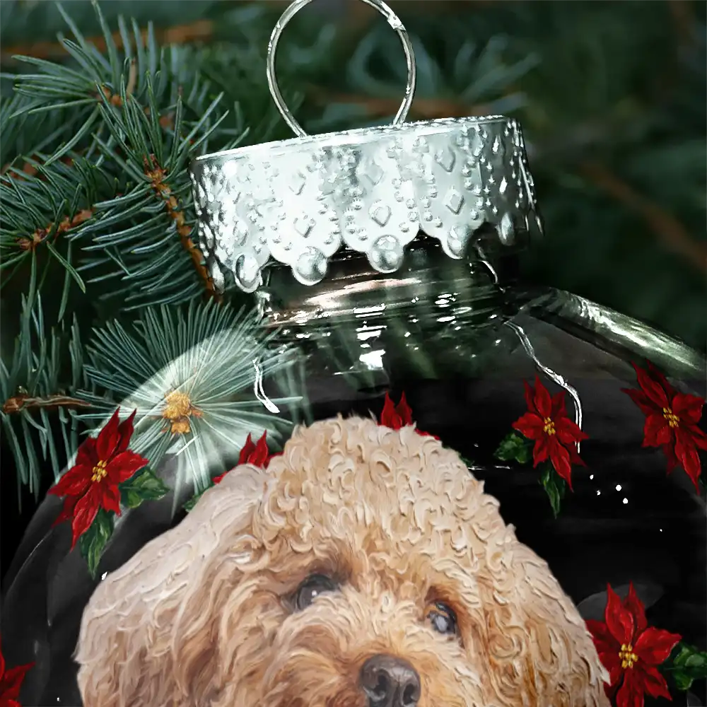 Art Design,Christmas,Cozy,Dog Lovers,Pet Lovers,Photo - Oil Painting - Custom Photo Oil Painting Pet Dog Portrait Keepsake - Personalized Ball Ornament