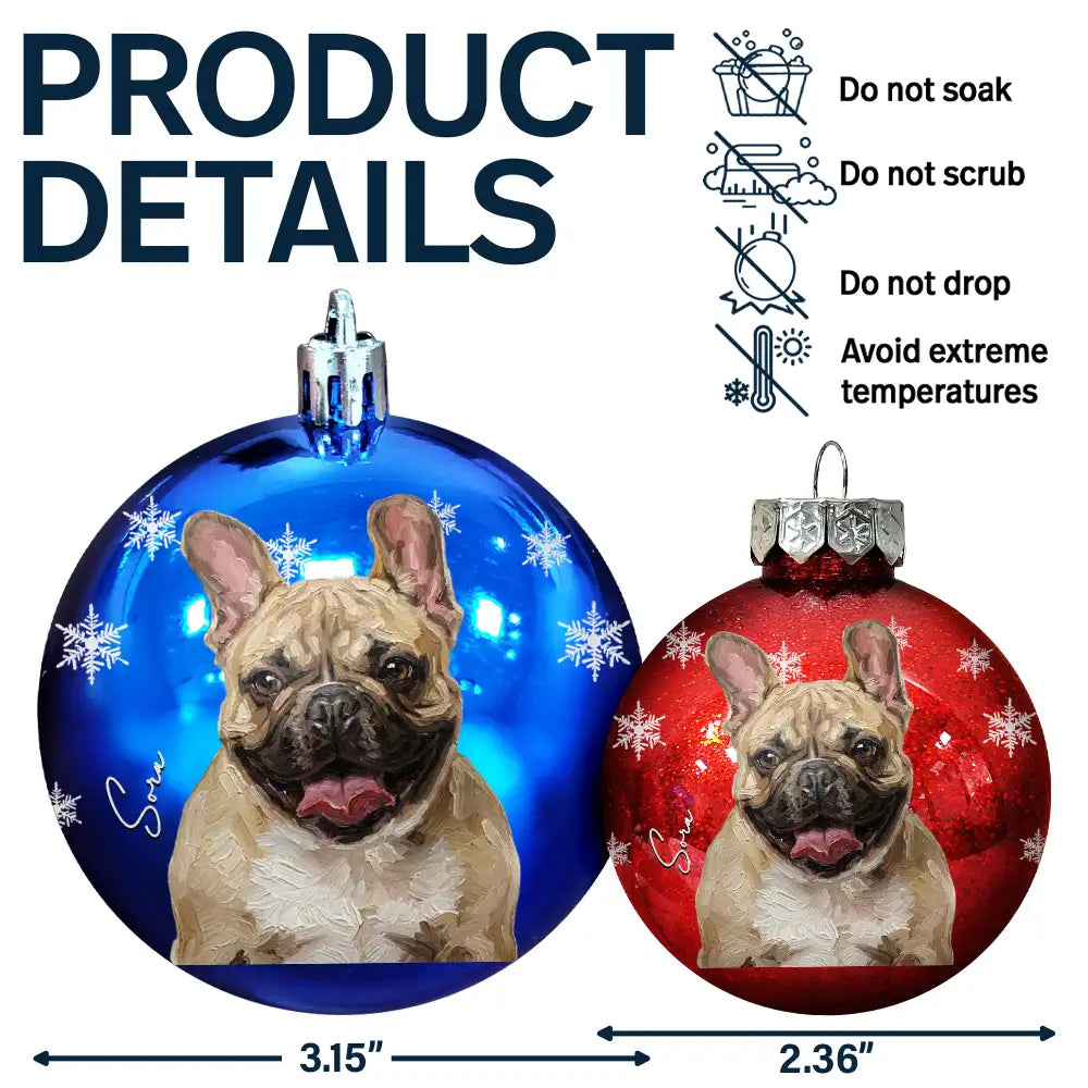 Art Design,Christmas,Cozy,Dog Lovers,Pet Lovers,Photo - Oil Painting - Custom Photo Oil Painting Pet Dog Portrait Keepsake - Personalized Ball Ornament