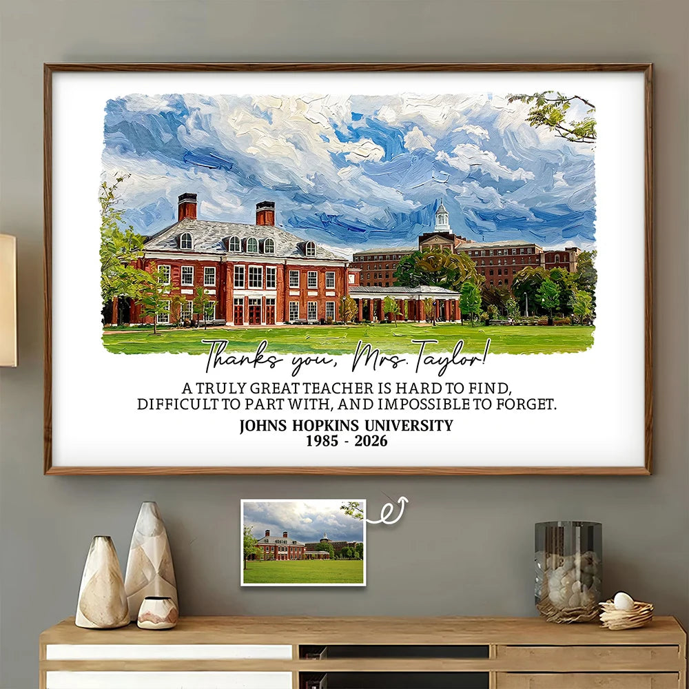 Custom Photo Oil Painting School Portrait Retirement Gift - Personalized Poster