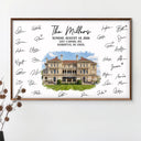 Art Design,Sentimental,Married Couple,Gift For Couples,Photo - Oil Painting - Custom Photo Oil Painting Wedding Venue Guest Book Sign - Personalized Postera