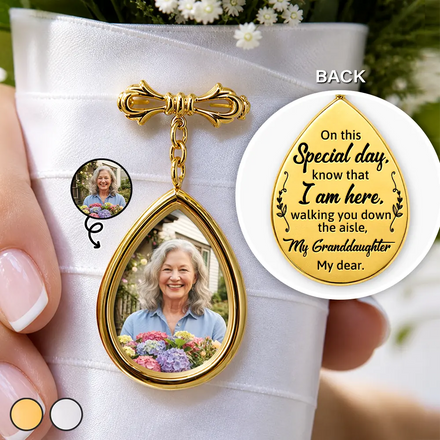 Custom Photo On This Special Day Know That I Am Here - Personalized Teardrop Pin