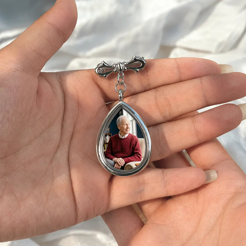 Custom Photo, Sympathetic, Gift For Yourself, Wedding, Dynamic Photo - Custom Photo On This Special Day Know That I Am Here - Personalized Teardrop Pin