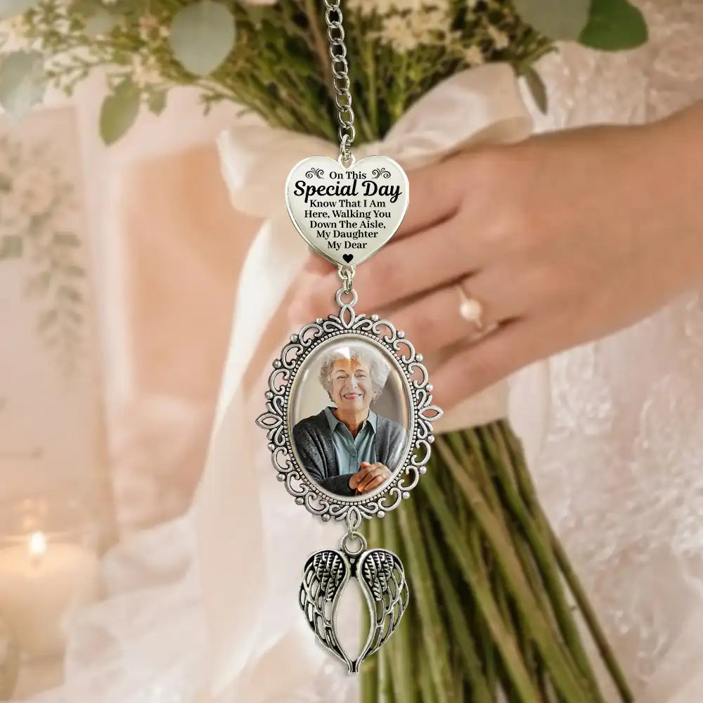 Custom Photo,Sympathetic,Gift For Yourself,Wedding,Dynamic Photo - Custom Photo On This Special Day Know That I Am Here - Personalized Wedding Charm