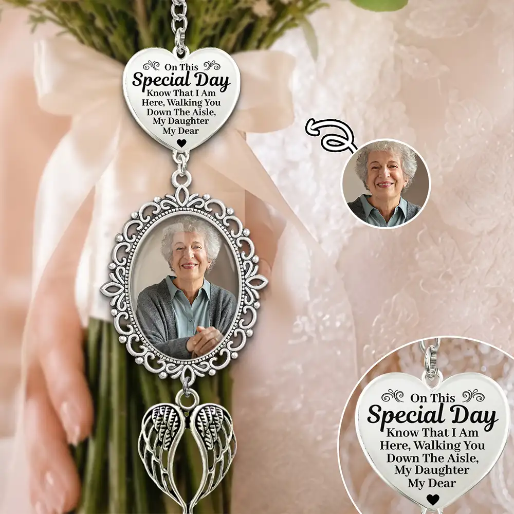 Custom Photo,Sympathetic,Gift For Yourself,Wedding,Dynamic Photo - Custom Photo On This Special Day Know That I Am Here - Personalized Wedding Charm