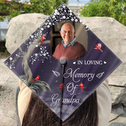 Memorial,Family,Graduation,Sad - Custom Photo On Your Graduation Day Memorial - Personalized Graduation Cap Topper
