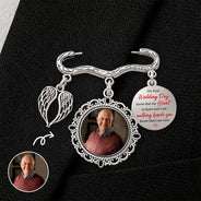 Wedding,Memorial,Family,Love,Non-Eng,Photo - Custom Photo On Your Wedding Day Know That My Heart Is There - Personalized Graduation Lapel Pin