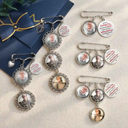 Wedding,Memorial,Family,Love,Non-Eng,Photo - Custom Photo On Your Wedding Day Know That My Heart Is There - Personalized Graduation Lapel Pin