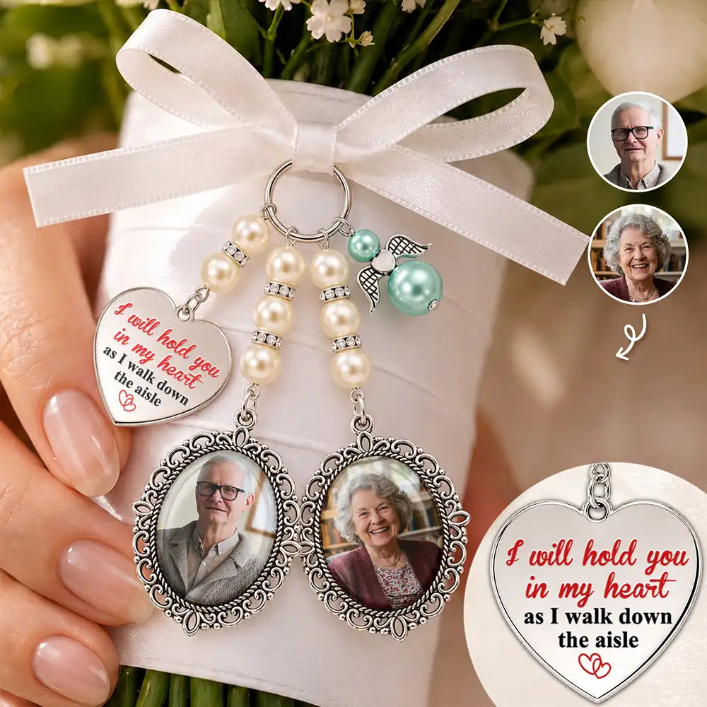 Custom Photo On Your Wedding Day Know That My Heart Is There - Personalized Photo Bouquet Charm