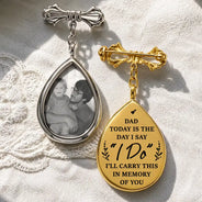 Wedding,Memorial,Gift For Bestie,Gift For Sisters,Gift For Daughter,Gift For Wife,Gift For Yourself,Gift For Women,Photo,Sentimental - Custom Photo On Your Wedding Day My Heart Is There - Personalized Teardrop Pin