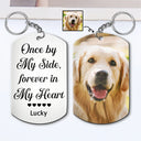 Custom Photo Once By My Side - Memorial Gift For Dog Lovers, Cat Lovers - Personalized Aluminum Keychain