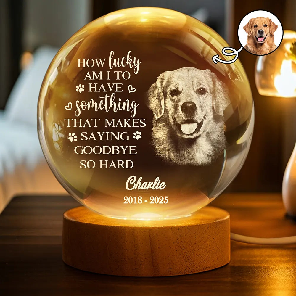 Custom Photo Once By My Side Forever In My Heart - Personalized Crystal Globe Lamp