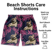 Pet Lovers, Family, Summer - Custom Photo Palm Leaf Vacation Vibe - Personalized Unisex Beach Shorts