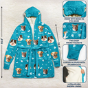 Pet Lovers, Custom Photo - Custom Photo Paw Prints In My Heart Pet Mom Dad Dog Cat Lover - Personalized Hooded Robe