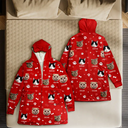 Pet Lovers, Custom Photo - Custom Photo Paw Prints In My Heart Pet Mom Dad Dog Cat Lover - Personalized Hooded Robe