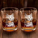 Custom Photo Pencil Drawing Dog Cat Portrait - Personalized Engraved Whiskey Glass
