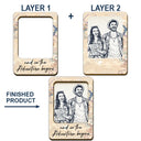 Gift For Couples,Gift For Wife,Gift For Husband,Gift For Girlfriend,Gift For Boyfriend,Travel,Love - Custom Photo Pencil Sketch And So The Adventure Begins Traveling Couple - Personalized Custom Shaped Car Visor Clip