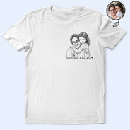 Custom Photo,Gift For Father,Dad - Daughters (Young),Photo - Pencil Sketch,Proud - Custom Photo Pencil Sketch A Dad And His Girl - Personalized T Shirt