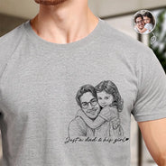 Custom Photo,Gift For Father,Dad - Daughters (Young),Photo - Pencil Sketch,Proud - Custom Photo Pencil Sketch A Dad And His Girl - Personalized T Shirt
