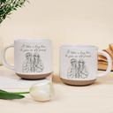 Gift For Bestie,Old Best friends,Gift For Sisters,Custom Photo,Happy - Custom Photo Pencil Sketch A True Friendship Is A Journey Without An End - Personalized Pottery Mug