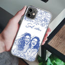 Gift For Bestie,Old Best friends,Gift For Sisters,Happy,Custom Photo - Custom Photo Pencil Sketch A True Friendship Is A Journey Without An End - Personalized Clear Phone Case