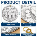 Art Design,Gift For Bestie,Christmas,Photo - Pencil Sketch - Remove BG,Happy - Custom Photo Pencil Sketch A True Friendship Is A Journey Without An End - Personalized Circle Ceramic Ornament