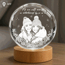 Gift For Bestie,Old Best friends,Gift For Sisters,Custom Photo,Happy - Custom Photo Pencil Sketch A True Friendship Is A Journey Without An End - Personalized Crystal Globe Lamp
