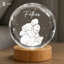 Gift For Father,New Dad,Non-Eng,Photo - Pencil Sketch (White BG),Sentimental - Custom Photo Pencil Sketch Art First Father's Day As My Dad - Personalized Crystal Globe Lamp