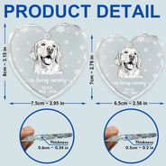 Art Design,Christmas,Pet Memorial,Cozy,Pet Lovers,Memorial,Photo - Pencil Sketch - White BG - Custom Photo Pencil Sketch Art Forever Loved Memorial Dog Cat - Personalized Heart Shaped Glass Ornament
