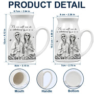 Gift For Bestie, Old Best friends, Happy, Custom Photo - Custom Photo Pencil Sketch Art It Takes A Long Time To Grow An Old Friend - Personalized Ceramic Flower Vase