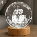 Gift For Mother,Gift For Grandma,Love,Family - Custom Photo Pencil Sketch Art Loving Family - Personalized Crystal Globe Lamp