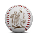 Custom Photo Pencil Sketch Baseball Dad Family Photo - Personalized Baseball, Softball